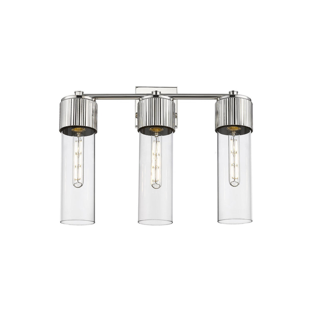 Innovations Downtown Urban 428-3W-PN-G428-12CL Bath Vanity Light 21 in. wide - Polished Nickel