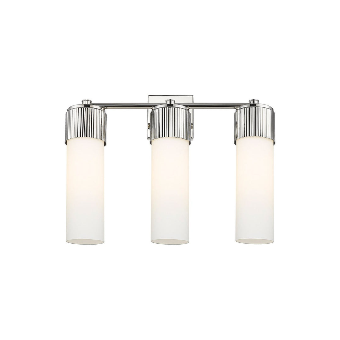 Innovations Downtown Urban 428-3W-PN-G428-12WH Bath Vanity Light 21 in. wide - Polished Nickel