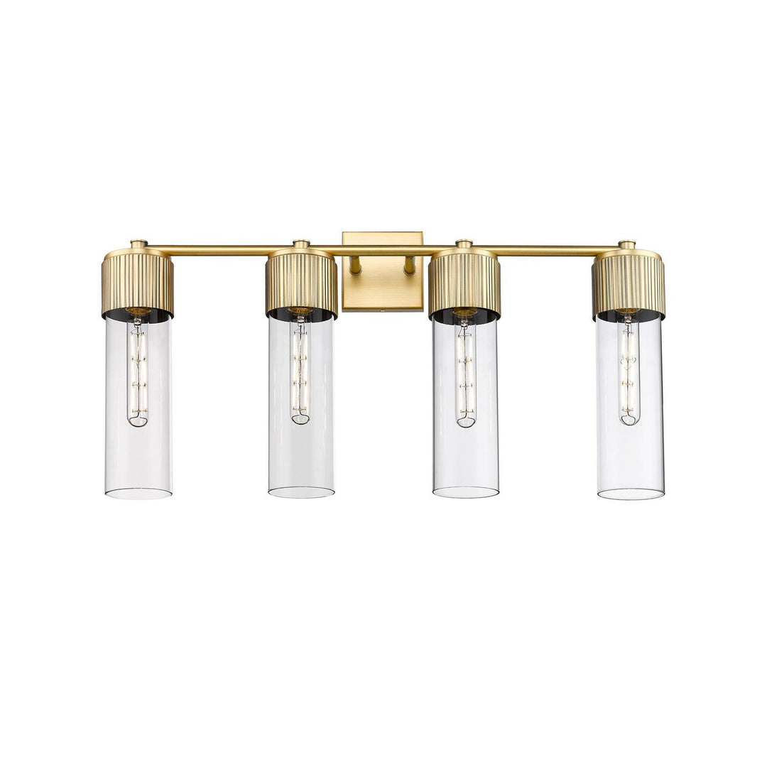 Innovations Downtown Urban 428-4W-BB-G428-12CL Bath Vanity Light 31 in. wide - Brushed Brass