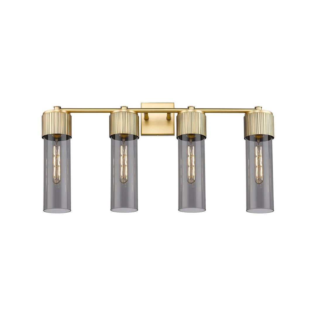 Innovations Downtown Urban 428-4W-BB-G428-12SM Bath Vanity Light 31 in. wide - Brushed Brass