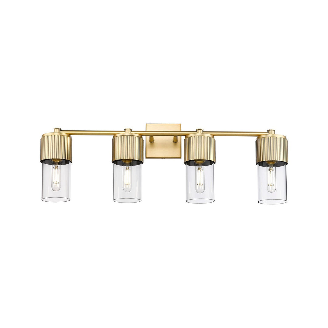 Innovations Downtown Urban 428-4W-BB-G428-7CL Bath Vanity Light 31 in. wide - Brushed Brass