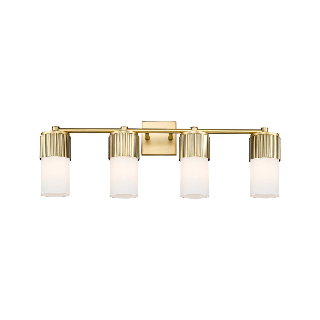 Innovations Downtown Urban 428-4W-BB-G428-7WH Bath Vanity Light 31 in. wide - Brushed Brass