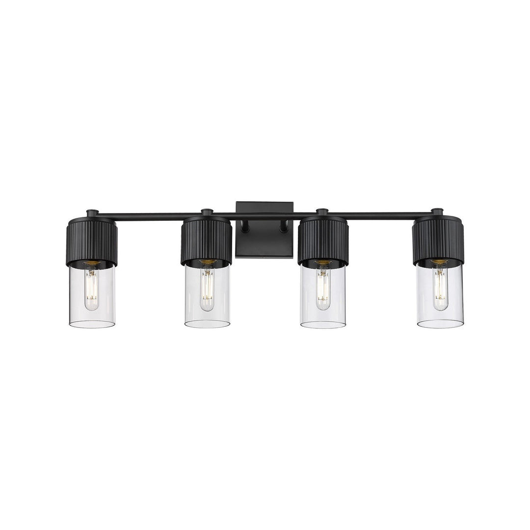 Innovations Downtown Urban 428-4W-BK-G428-7CL Bath Vanity Light 31 in. wide - Matte Black