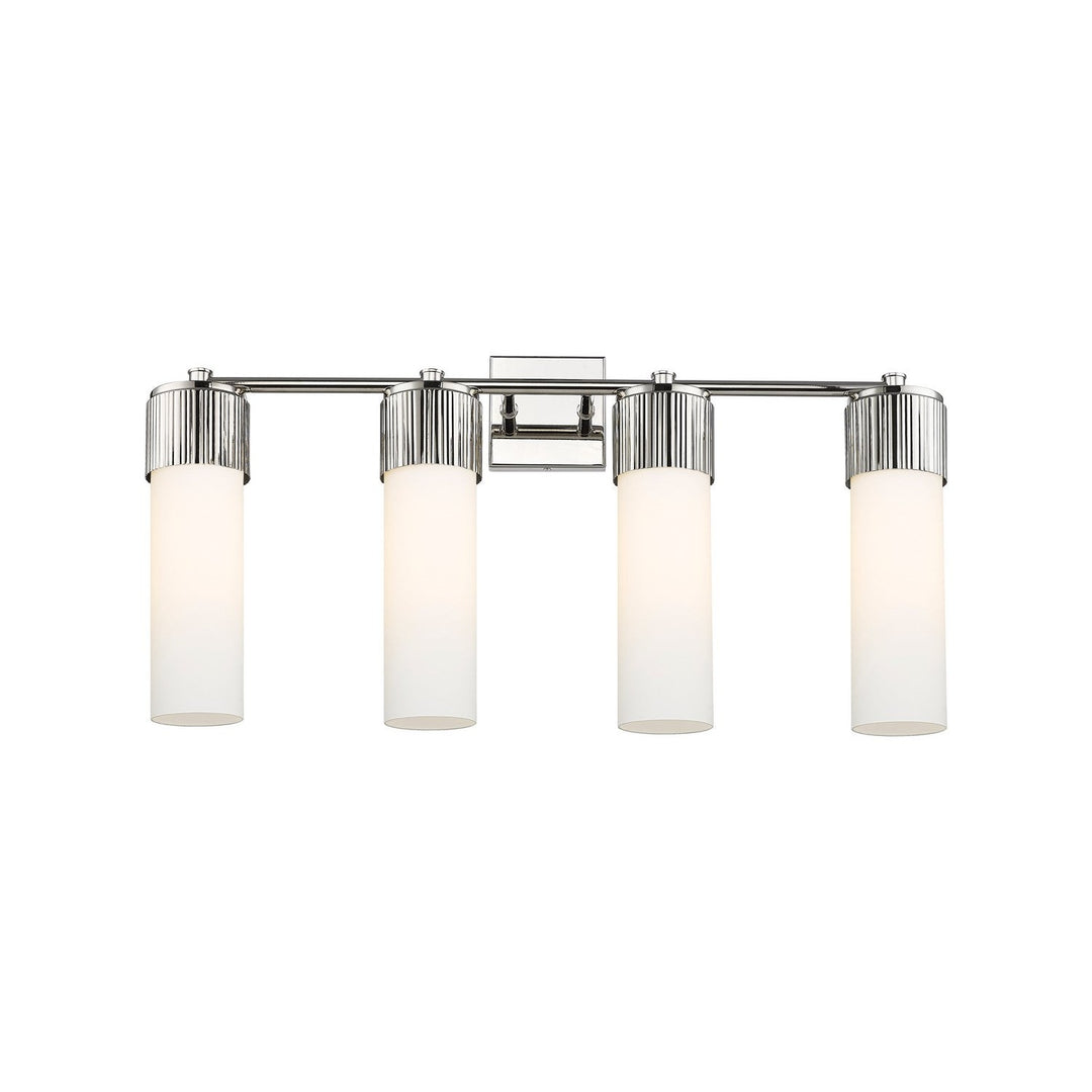 Innovations Downtown Urban 428-4W-PN-G428-12WH Bath Vanity Light 31 in. wide - Polished Nickel