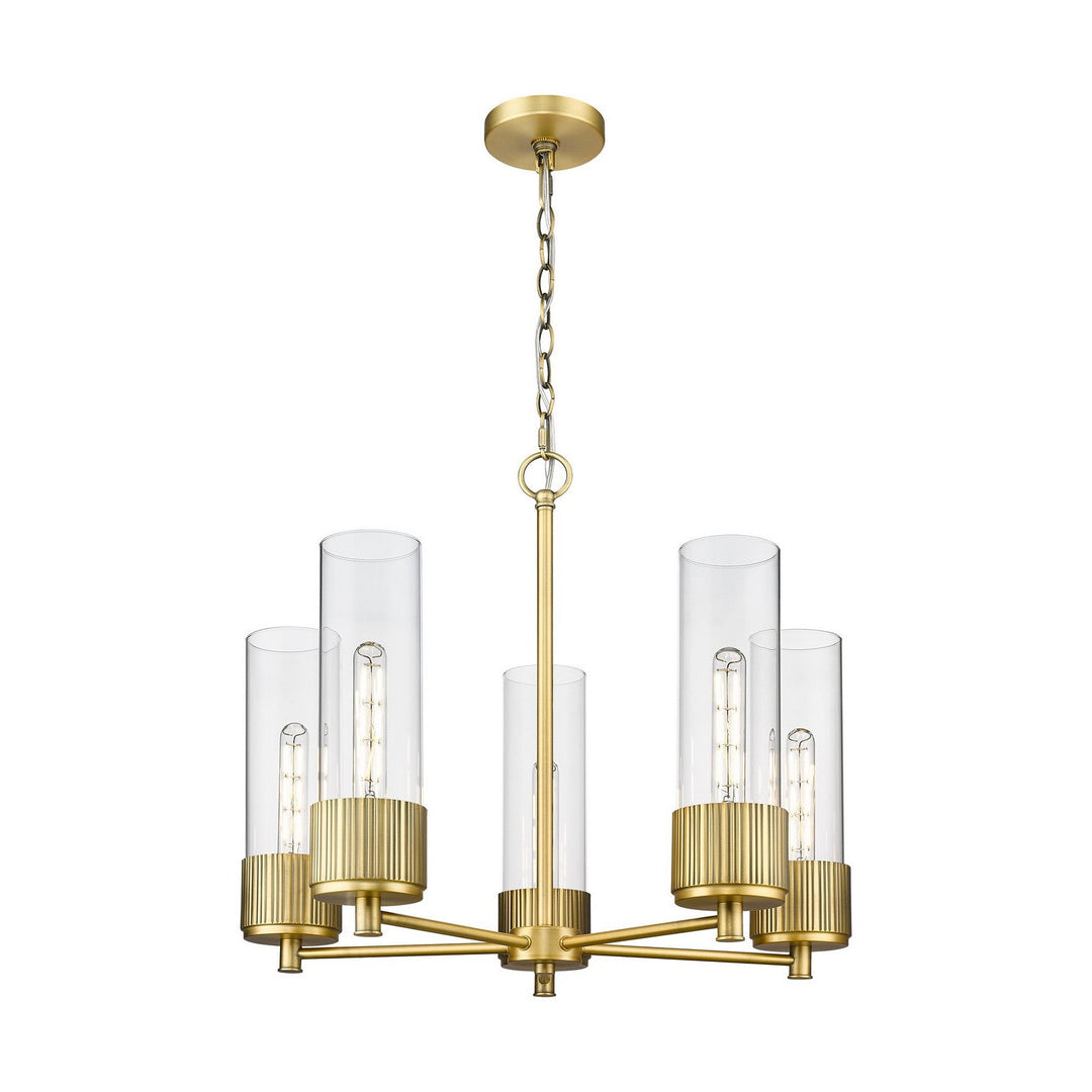 Innovations Downtown Urban 428-5CR-BB-G428-12CL Chandelier Light - Brushed Brass