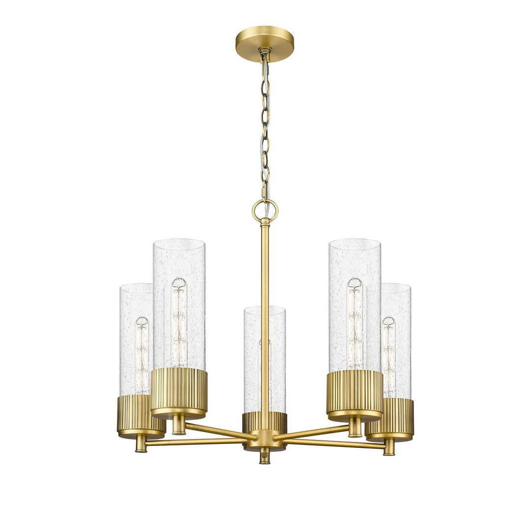 Innovations Downtown Urban 428-5CR-BB-G428-12SDY Chandelier Light - Brushed Brass