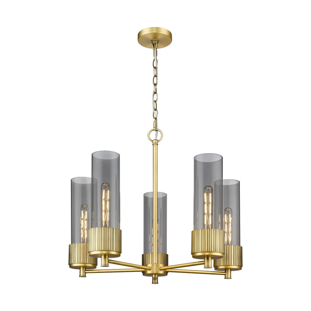 Innovations Downtown Urban 428-5CR-BB-G428-12SM Chandelier Light - Brushed Brass