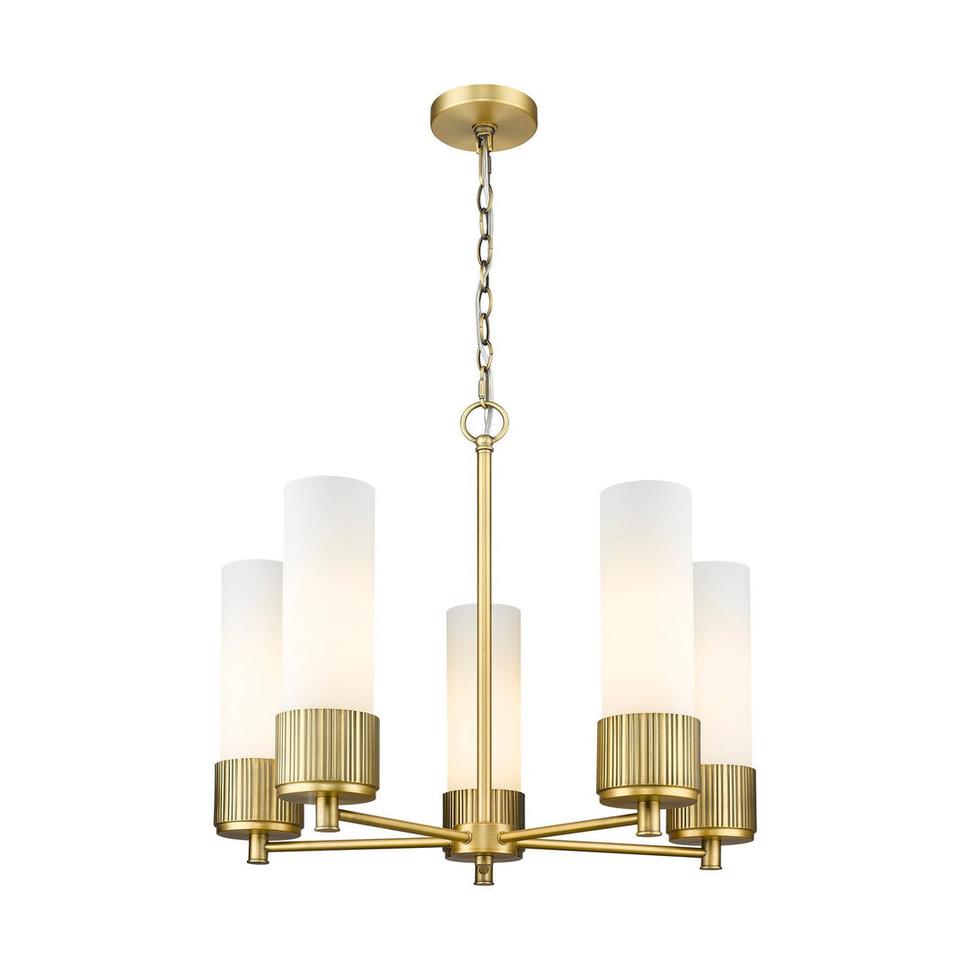 Innovations Downtown Urban 428-5CR-BB-G428-12WH Chandelier Light - Brushed Brass