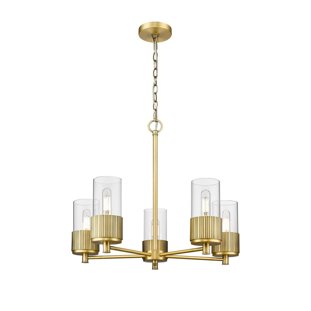 Innovations Downtown Urban 428-5CR-BB-G428-7CL Chandelier Light - Brushed Brass