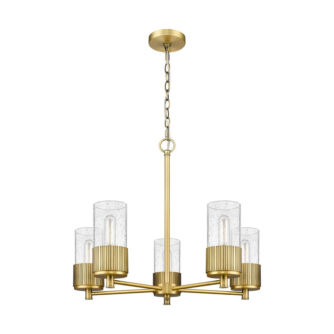 Innovations Downtown Urban 428-5CR-BB-G428-7SDY Chandelier Light - Brushed Brass