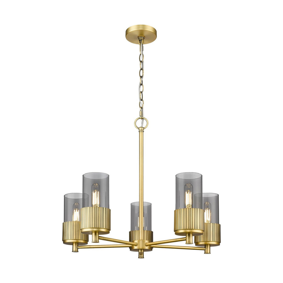 Innovations Downtown Urban 428-5CR-BB-G428-7SM Chandelier Light - Brushed Brass