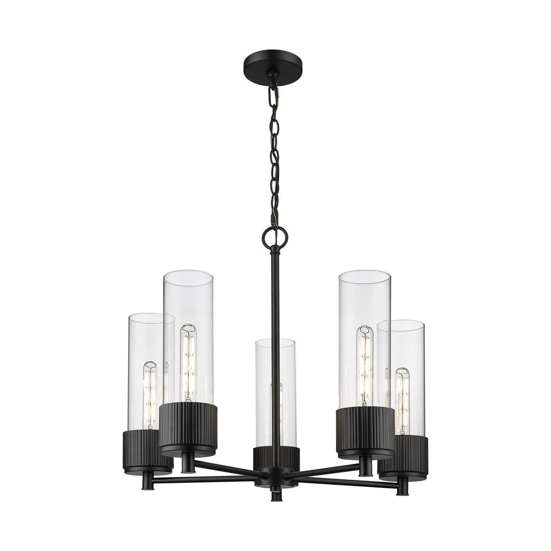 Innovations Downtown Urban 428-5CR-BK-G428-12CL Chandelier Light - Matte Black