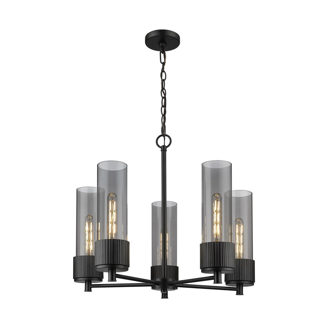 Innovations Downtown Urban 428-5CR-BK-G428-12SM Chandelier Light - Matte Black
