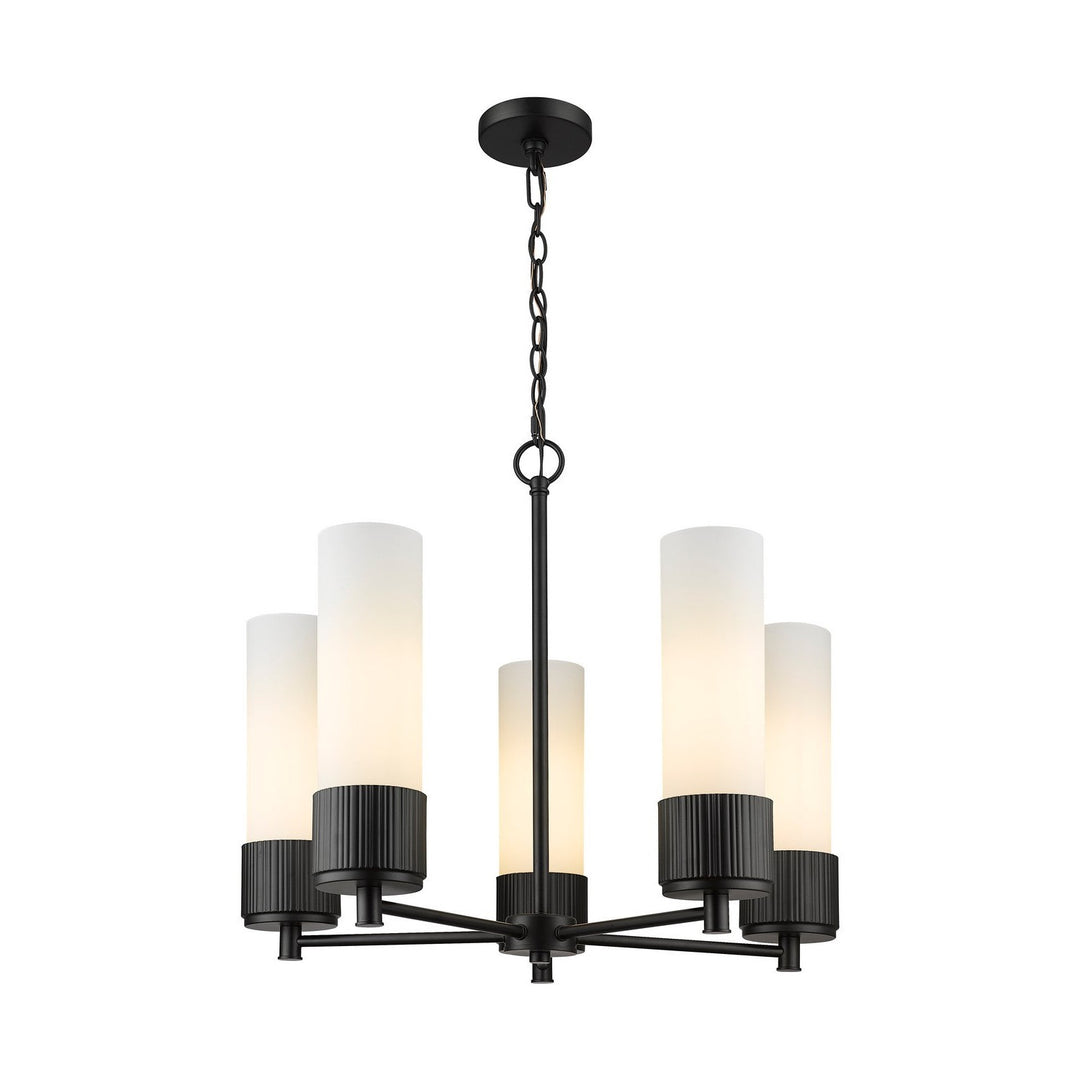 Innovations Downtown Urban 428-5CR-BK-G428-12WH Chandelier Light - Matte Black