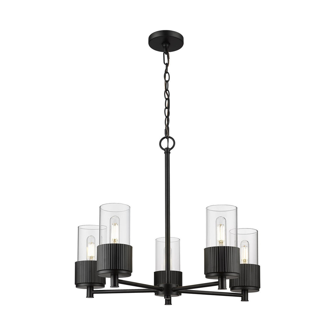 Innovations Downtown Urban 428-5CR-BK-G428-7CL Chandelier Light - Matte Black