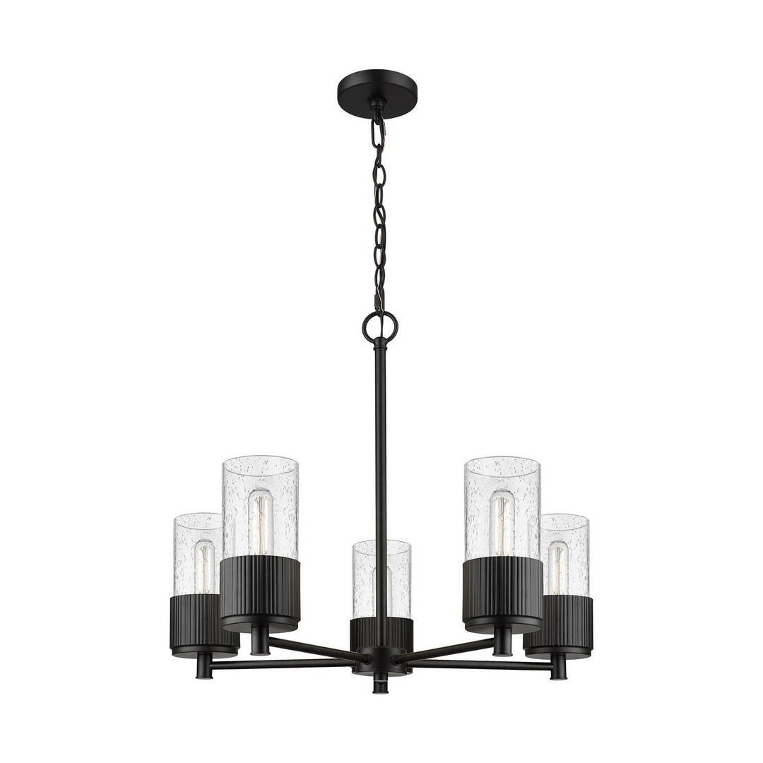 Innovations Downtown Urban 428-5CR-BK-G428-7SDY Chandelier Light - Matte Black