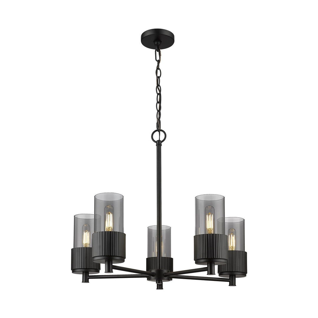 Innovations Downtown Urban 428-5CR-BK-G428-7SM Chandelier Light - Matte Black