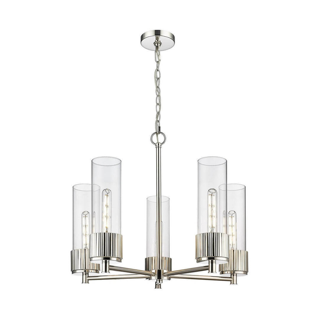 Innovations Downtown Urban 428-5CR-PN-G428-12CL Chandelier Light - Polished Nickel