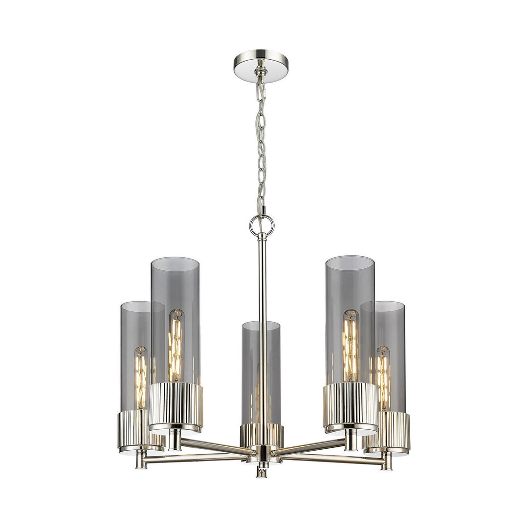 Innovations Downtown Urban 428-5CR-PN-G428-12SM Chandelier Light - Polished Nickel