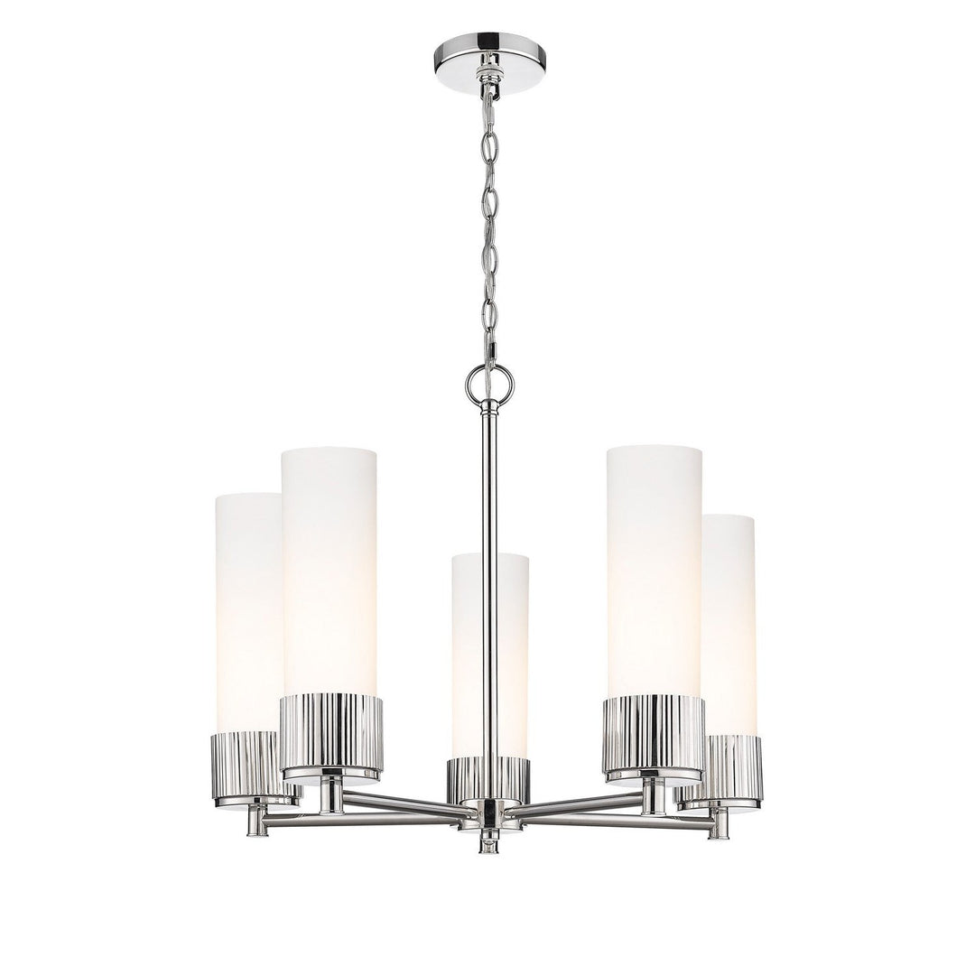 Innovations Downtown Urban 428-5CR-PN-G428-12WH Chandelier Light - Polished Nickel