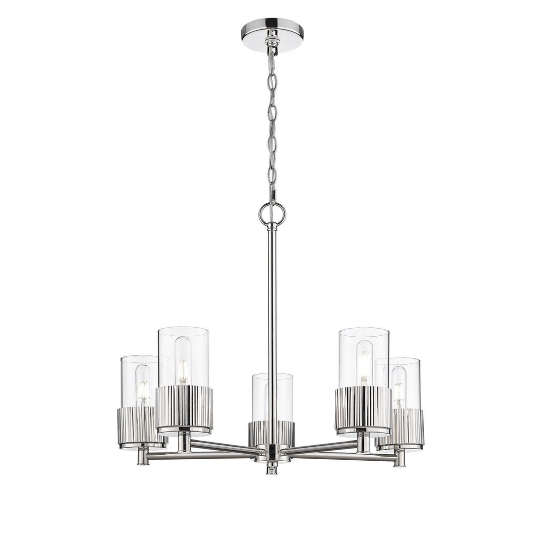 Innovations Downtown Urban 428-5CR-PN-G428-7CL Chandelier Light - Polished Nickel