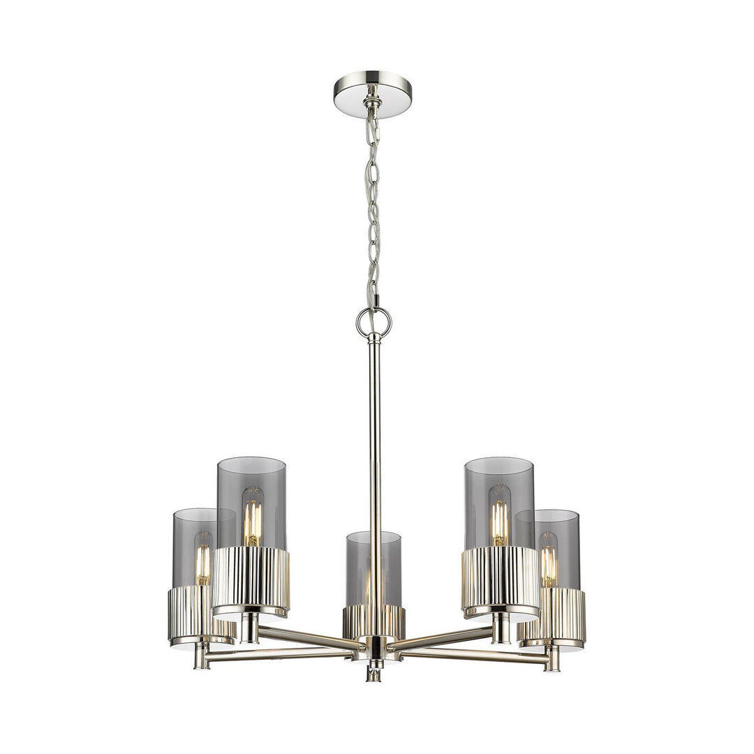 Innovations Downtown Urban 428-5CR-PN-G428-7SM Chandelier Light - Polished Nickel