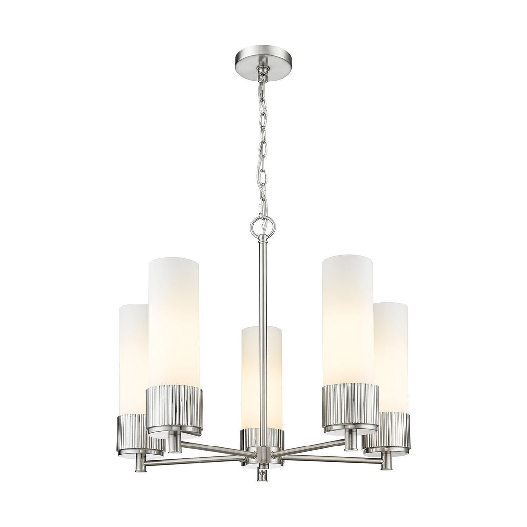 Innovations Downtown Urban 428-5CR-SN-G428-12WH Chandelier Light - Satin Nickel
