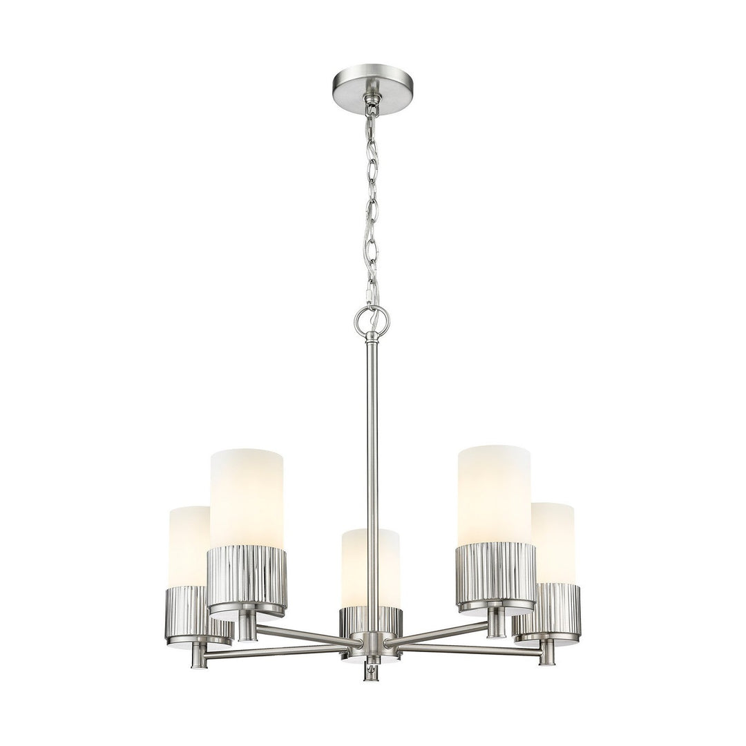 Innovations Downtown Urban 428-5CR-SN-G428-7WH Chandelier Light - Satin Nickel