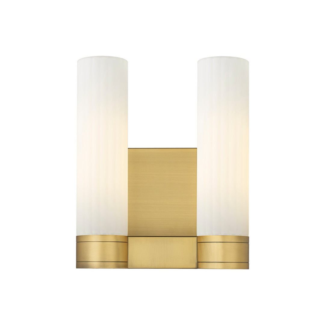 Innovations Downtown Urban 429-2W-BB-G429-11WH Bath Vanity Light 11 in. wide - Brushed Brass