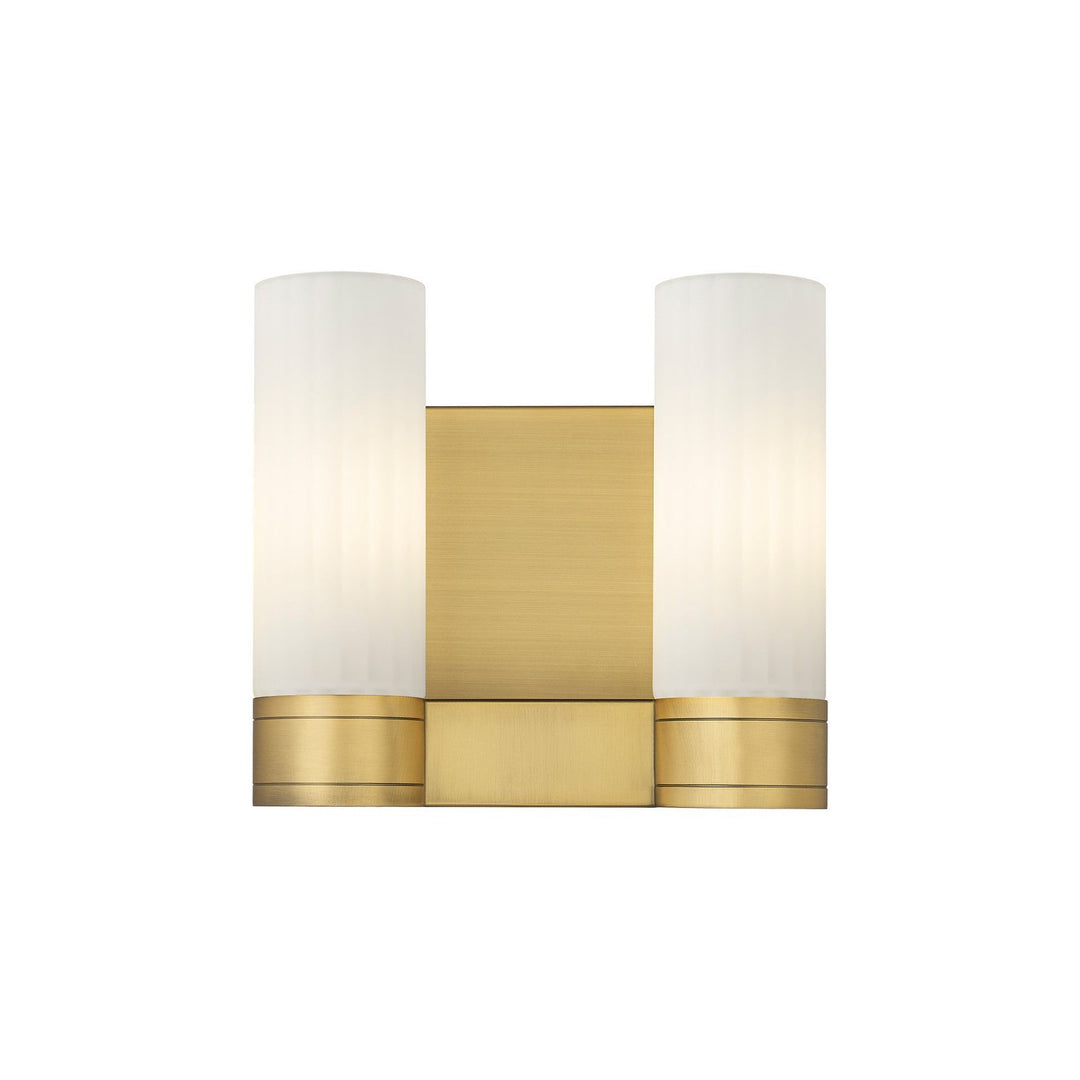 Innovations Downtown Urban 429-2W-BB-G429-8WH Bath Vanity Light 11 in. wide - Brushed Brass