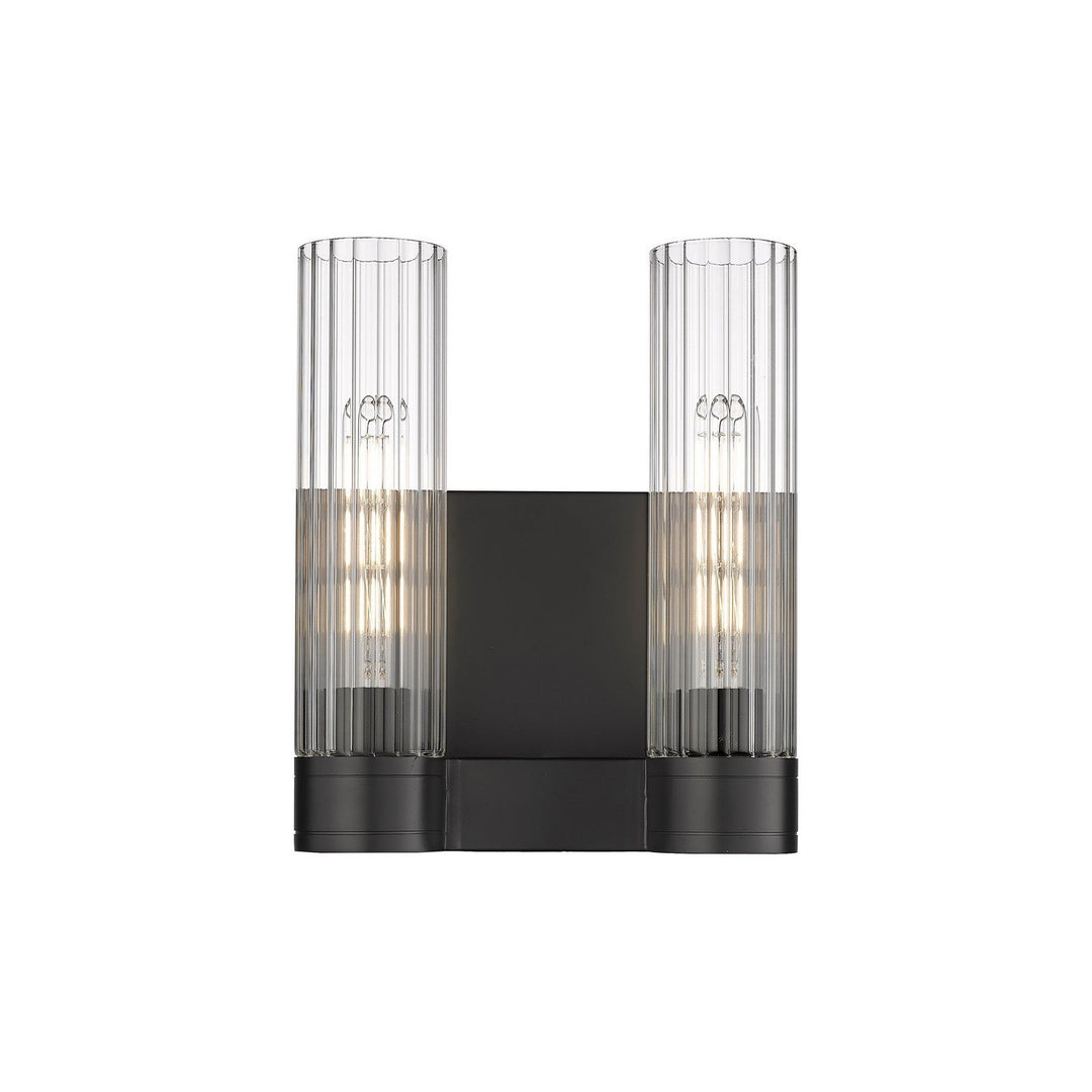 Innovations Downtown Urban 429-2W-BK-G429-11CL Bath Vanity Light 11 in. wide - Matte Black