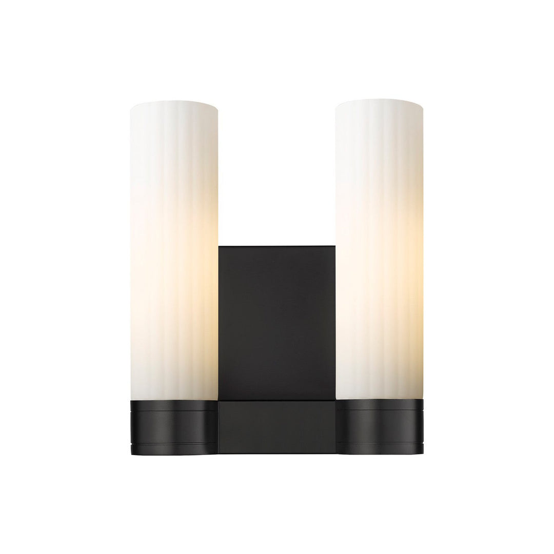 Innovations Downtown Urban 429-2W-BK-G429-11WH Bath Vanity Light 11 in. wide - Matte Black