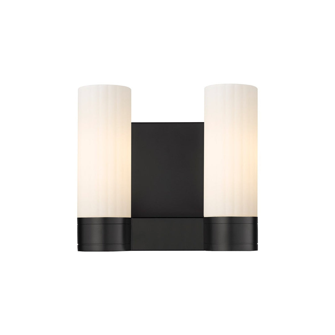 Innovations Downtown Urban 429-2W-BK-G429-8WH Bath Vanity Light 11 in. wide - Matte Black