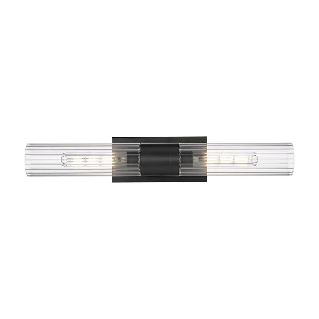 Innovations Downtown Urban 429-2WL-BK-G429-11CL Bath Vanity Light 5 in. wide - Matte Black