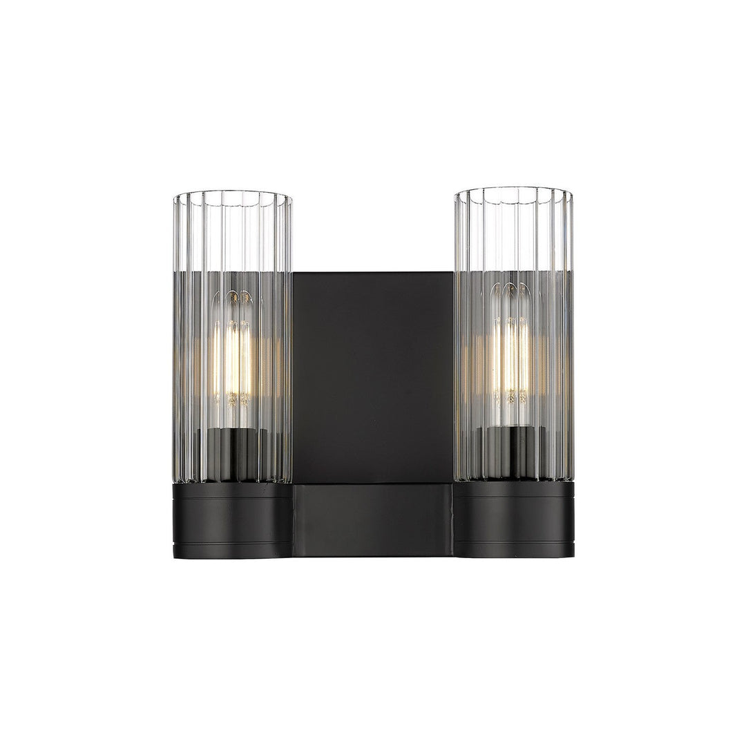 Innovations Downtown Urban 429-2W-BK-G429-8CL Bath Vanity Light 11 in. wide - Matte Black