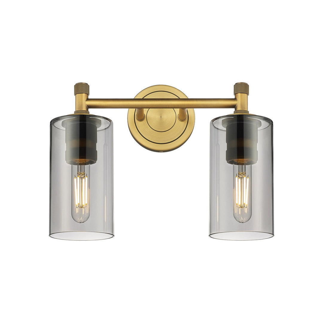 Innovations Downtown Urban 434-2W-BB-G434-7SM Bath Vanity Light 14 in. wide - Brushed Brass