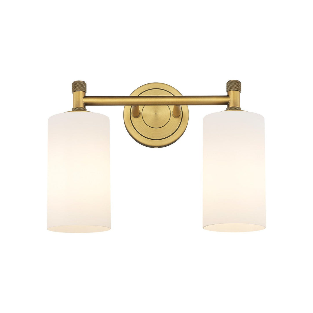 Innovations Downtown Urban 434-2W-BB-G434-7WH Bath Vanity Light 14 in. wide - Brushed Brass