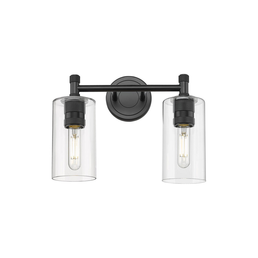 Innovations Downtown Urban 434-2W-BK-G434-7CL Bath Vanity Light 14 in. wide - Matte Black