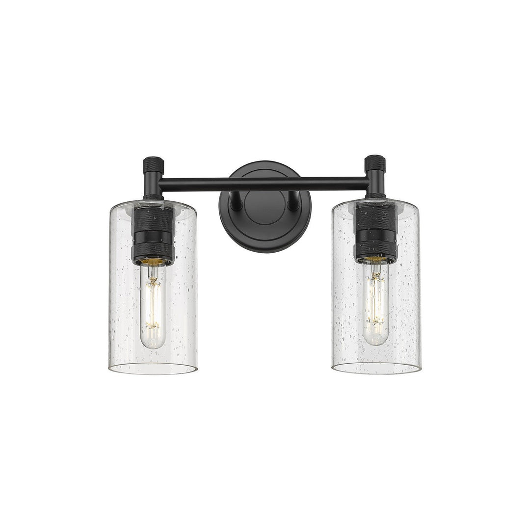 Innovations Downtown Urban 434-2W-BK-G434-7SDY Bath Vanity Light 14 in. wide - Matte Black