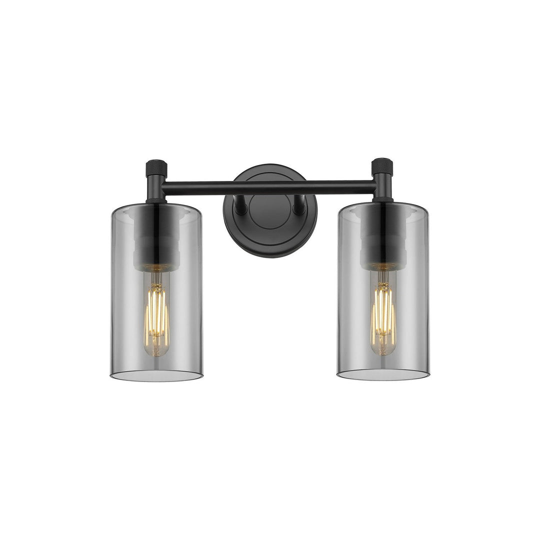Innovations Downtown Urban 434-2W-BK-G434-7SM Bath Vanity Light 14 in. wide - Matte Black
