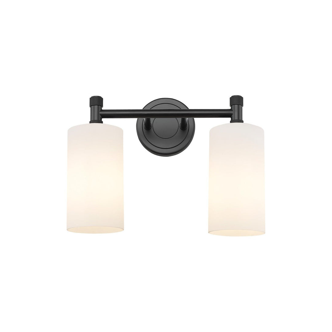 Innovations Downtown Urban 434-2W-BK-G434-7WH Bath Vanity Light 14 in. wide - Matte Black