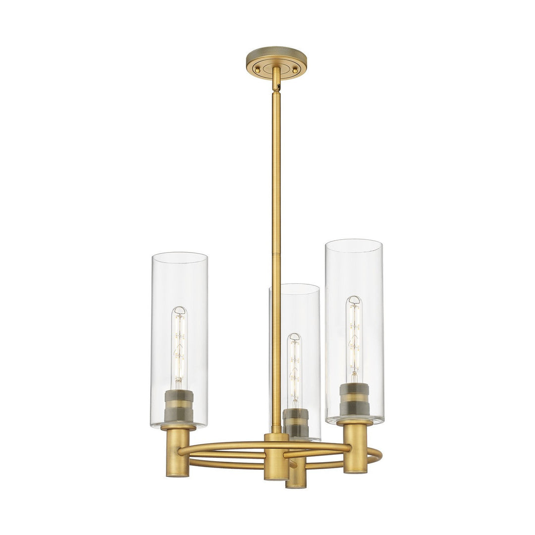 Innovations Downtown Urban 434-3CR-BB-G434-12CL Chandelier Light - Brushed Brass
