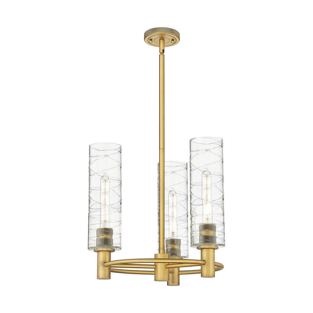 Innovations Downtown Urban 434-3CR-BB-G434-12DE Chandelier Light - Brushed Brass