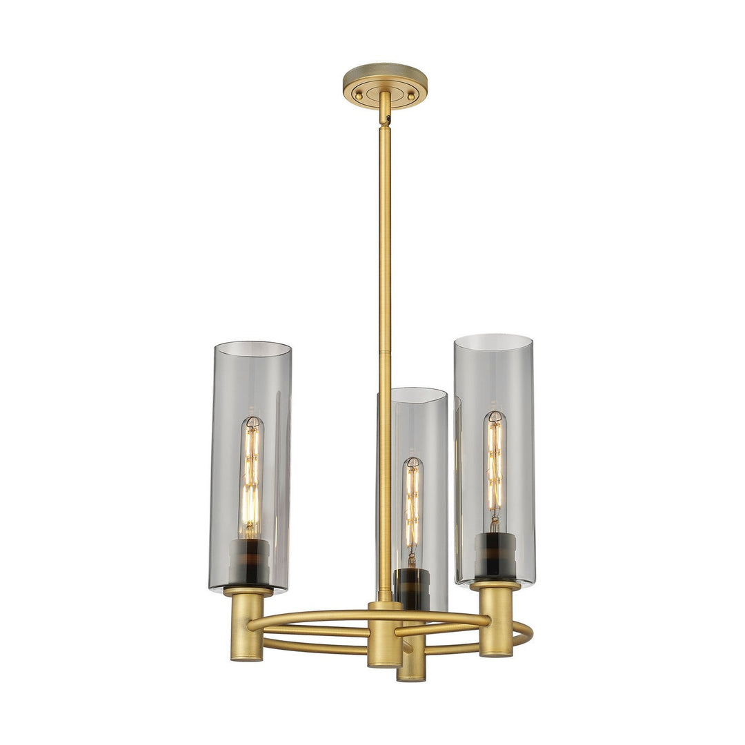 Innovations Downtown Urban 434-3CR-BB-G434-12SM Chandelier Light - Brushed Brass