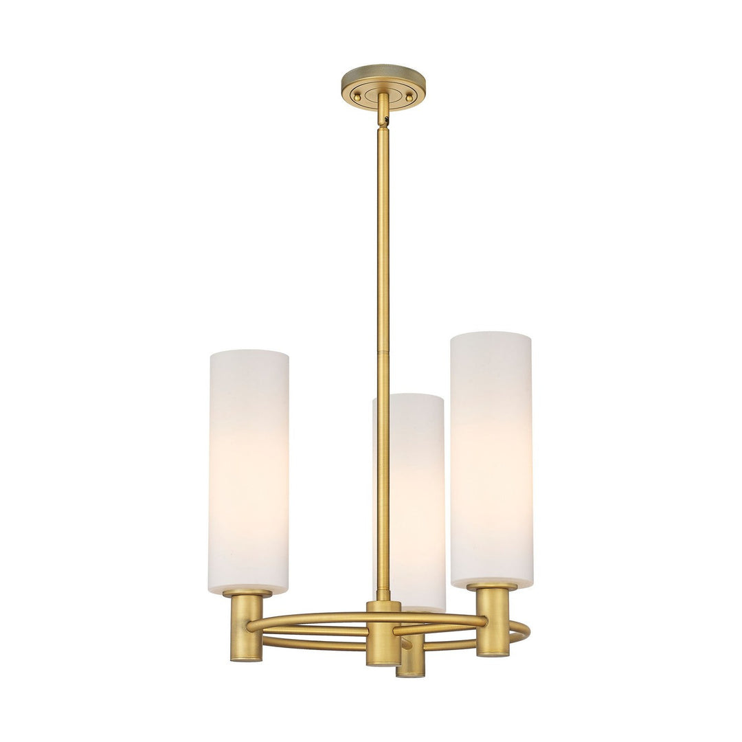 Innovations Downtown Urban 434-3CR-BB-G434-12WH Chandelier Light - Brushed Brass