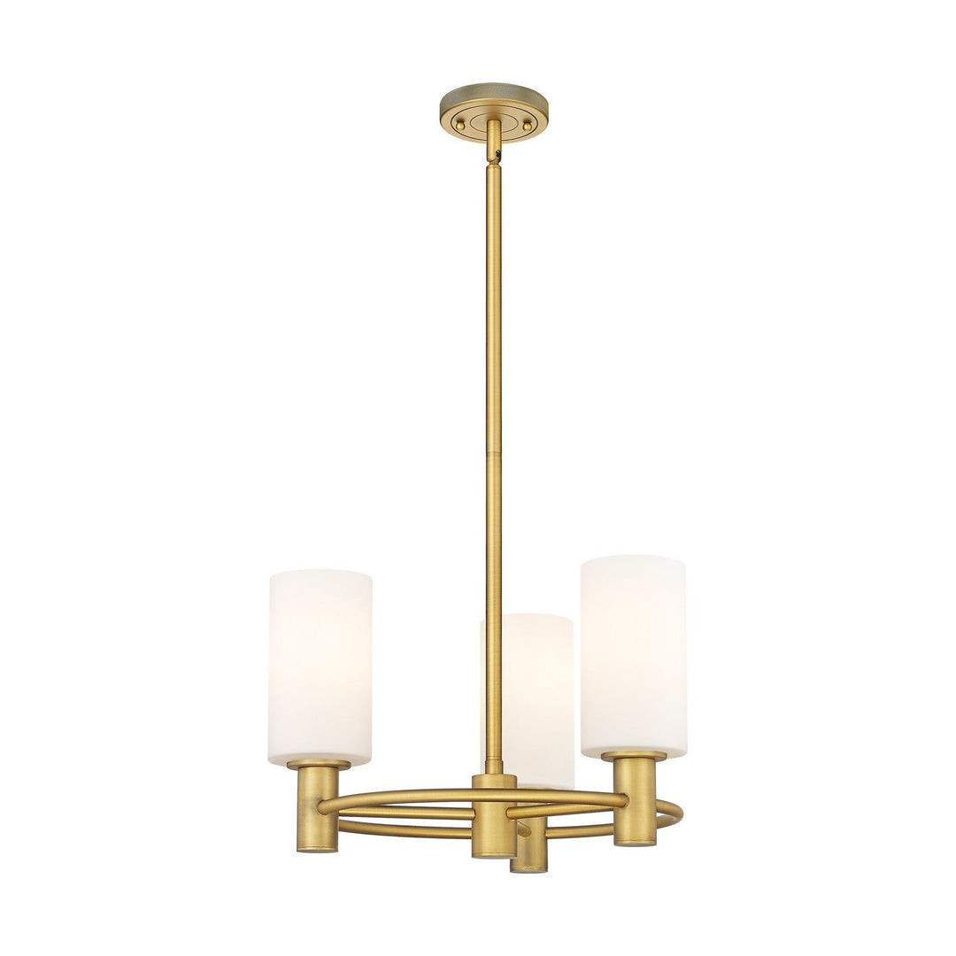 Innovations Downtown Urban 434-3CR-BB-G434-7WH Chandelier Light - Brushed Brass