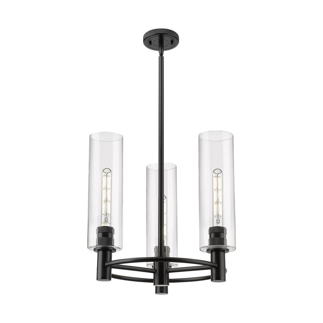 Innovations Downtown Urban 434-3CR-BK-G434-12CL Chandelier Light - Matte Black