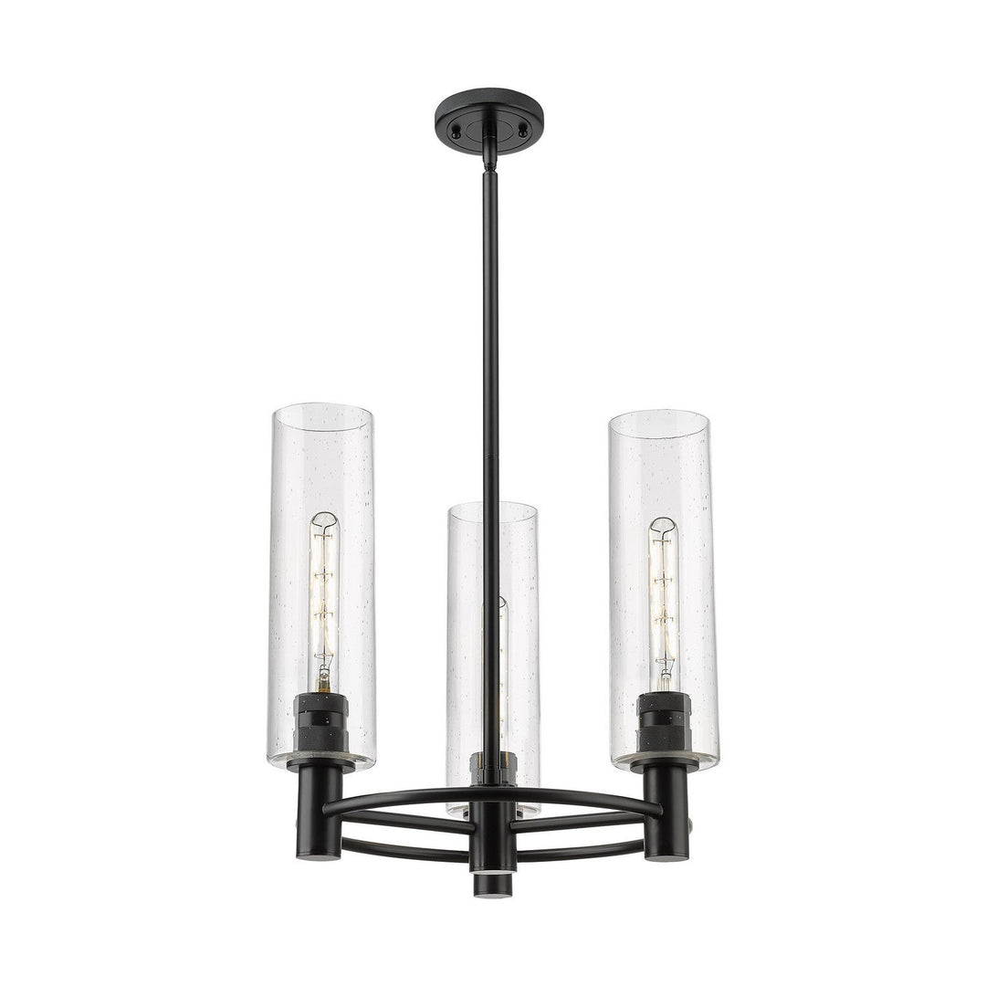 Innovations Downtown Urban 434-3CR-BK-G434-12SDY Chandelier Light - Matte Black