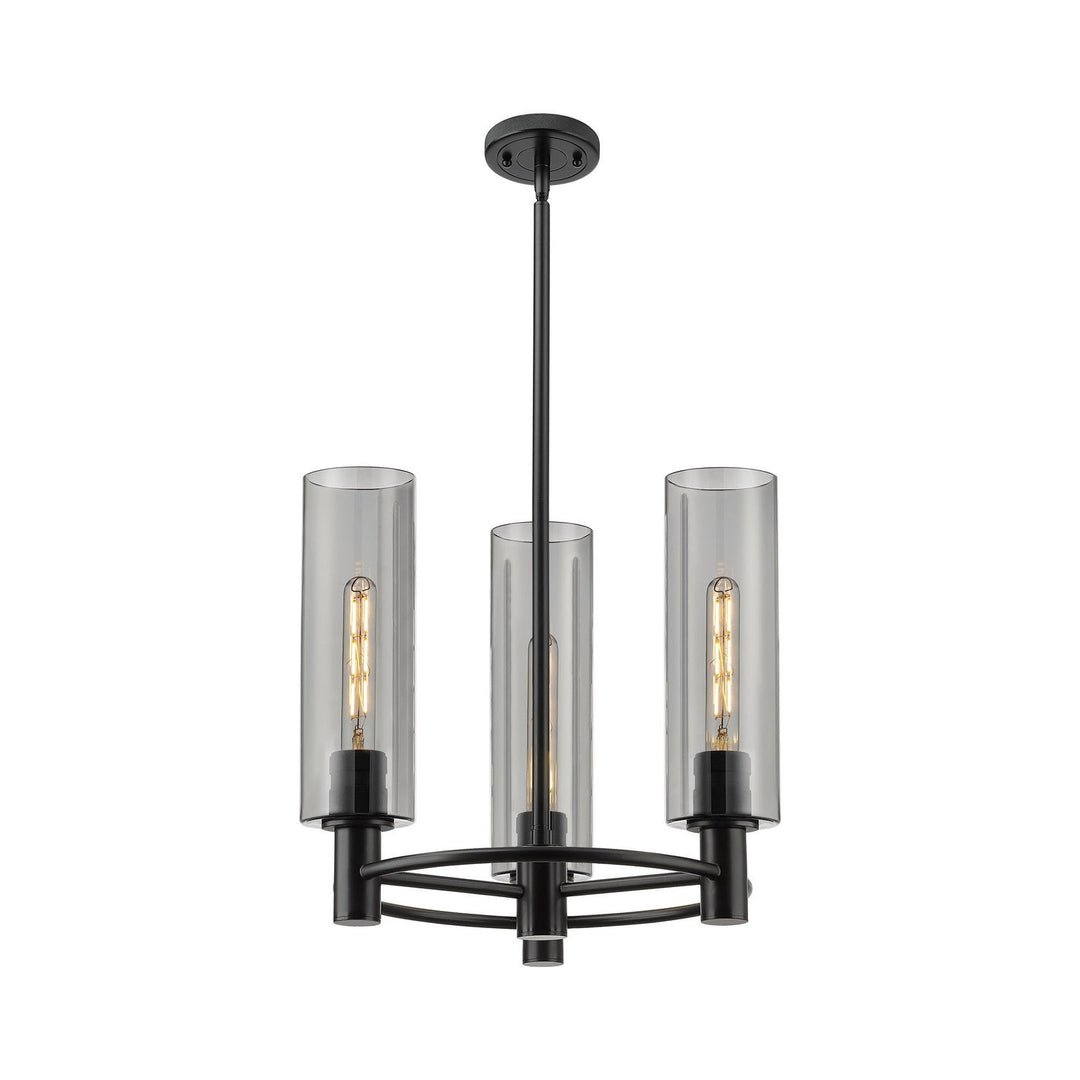 Innovations Downtown Urban 434-3CR-BK-G434-12SM Chandelier Light - Matte Black
