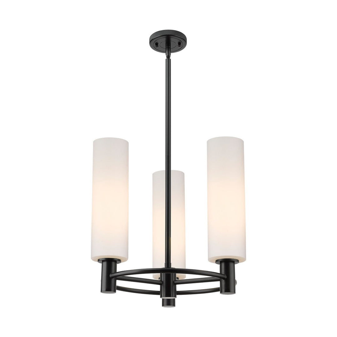 Innovations Downtown Urban 434-3CR-BK-G434-12WH Chandelier Light - Matte Black